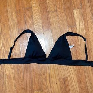 Aerie Ribbed Tie Longline Triangle Bikini Top